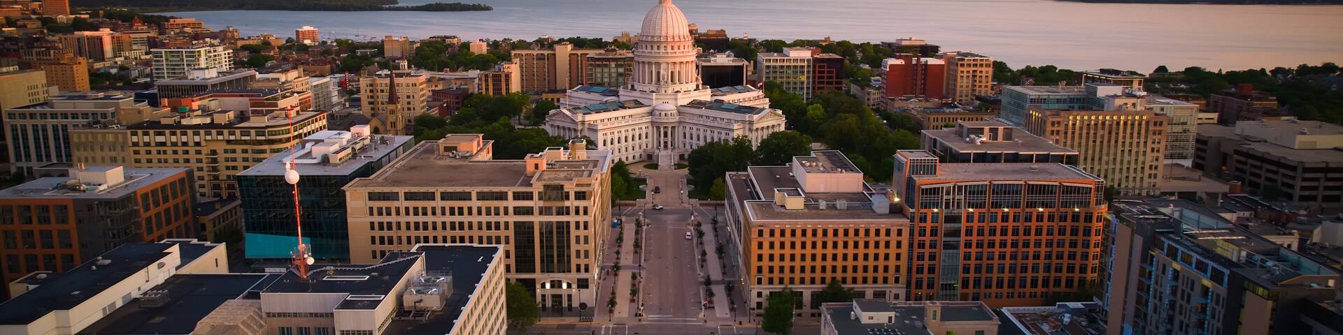 Aerial view of the Wisconsin State Capitol