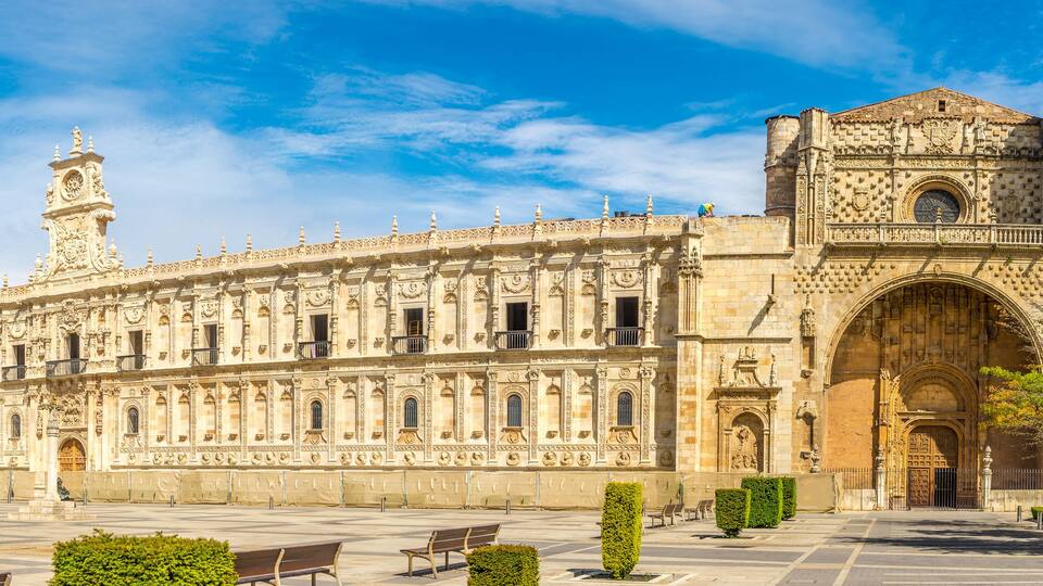 Panoramic view at the San Marcos Convent in Leon - Spain