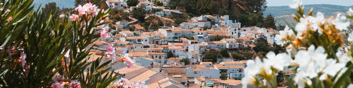 Vistas del pueblo Monte Frío, situado en la parte septentrional de la comarca de Loja. Granada, Andalucía, España