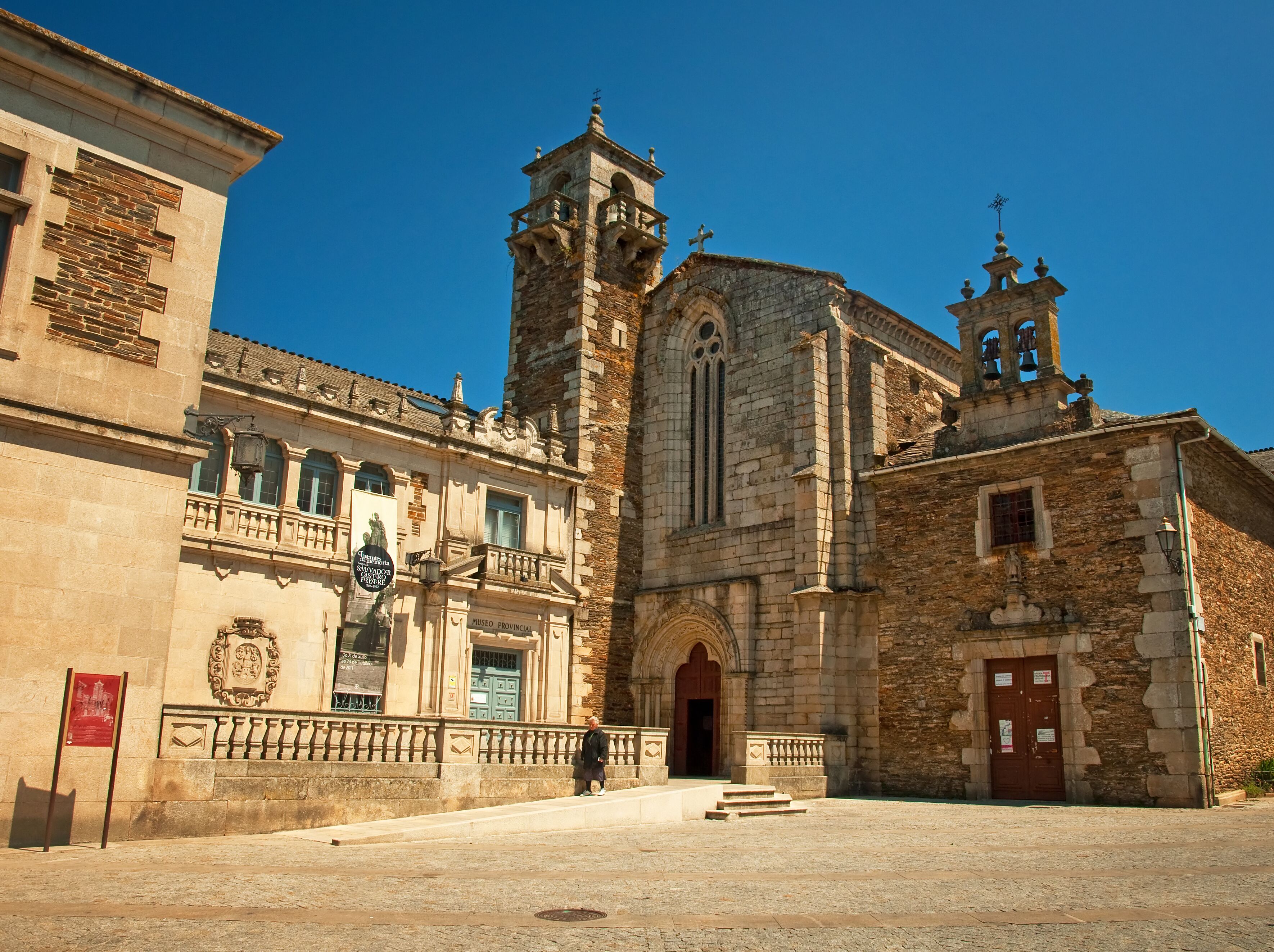 Nice church in the old town of the city, Lugo, Spain