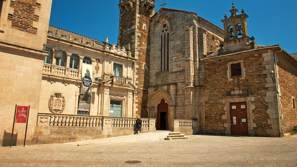 Nice church in the old town of the city, Lugo, Spain