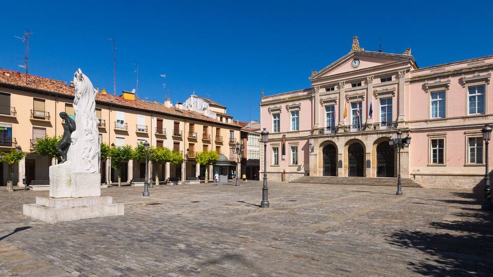 City hall of Palencia in sunny day