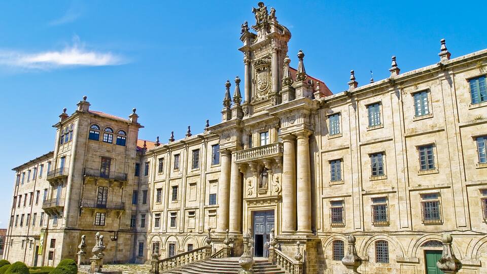 Santiago de Compostela, historic city, legend of pilgrims, Pontevedra, Spain.
