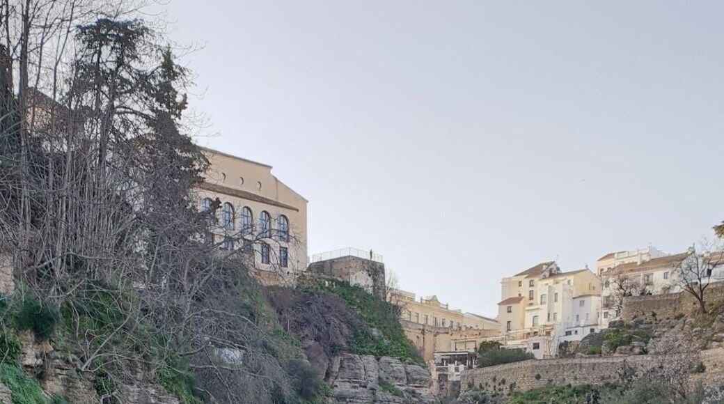 View of Ronda city from the old bridge.