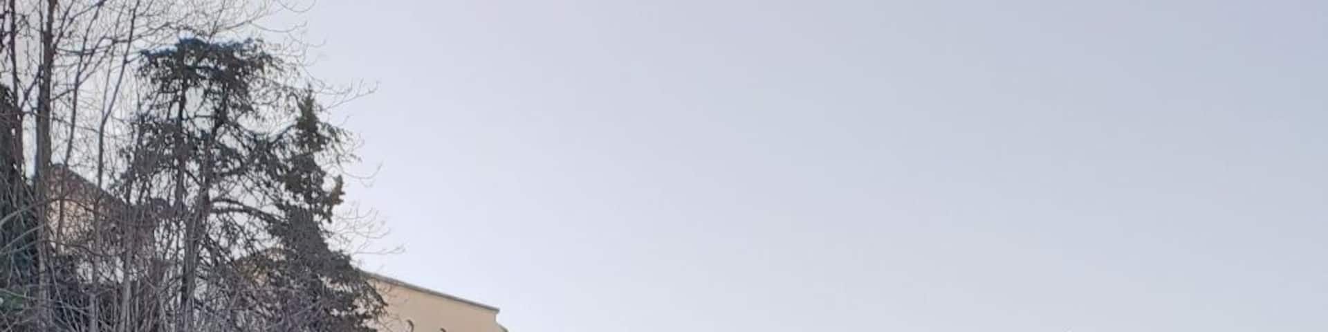 View of Ronda city from the old bridge.