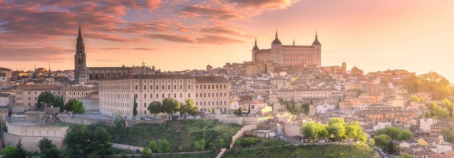 Panoramic aerial view of ancient city of Toledo