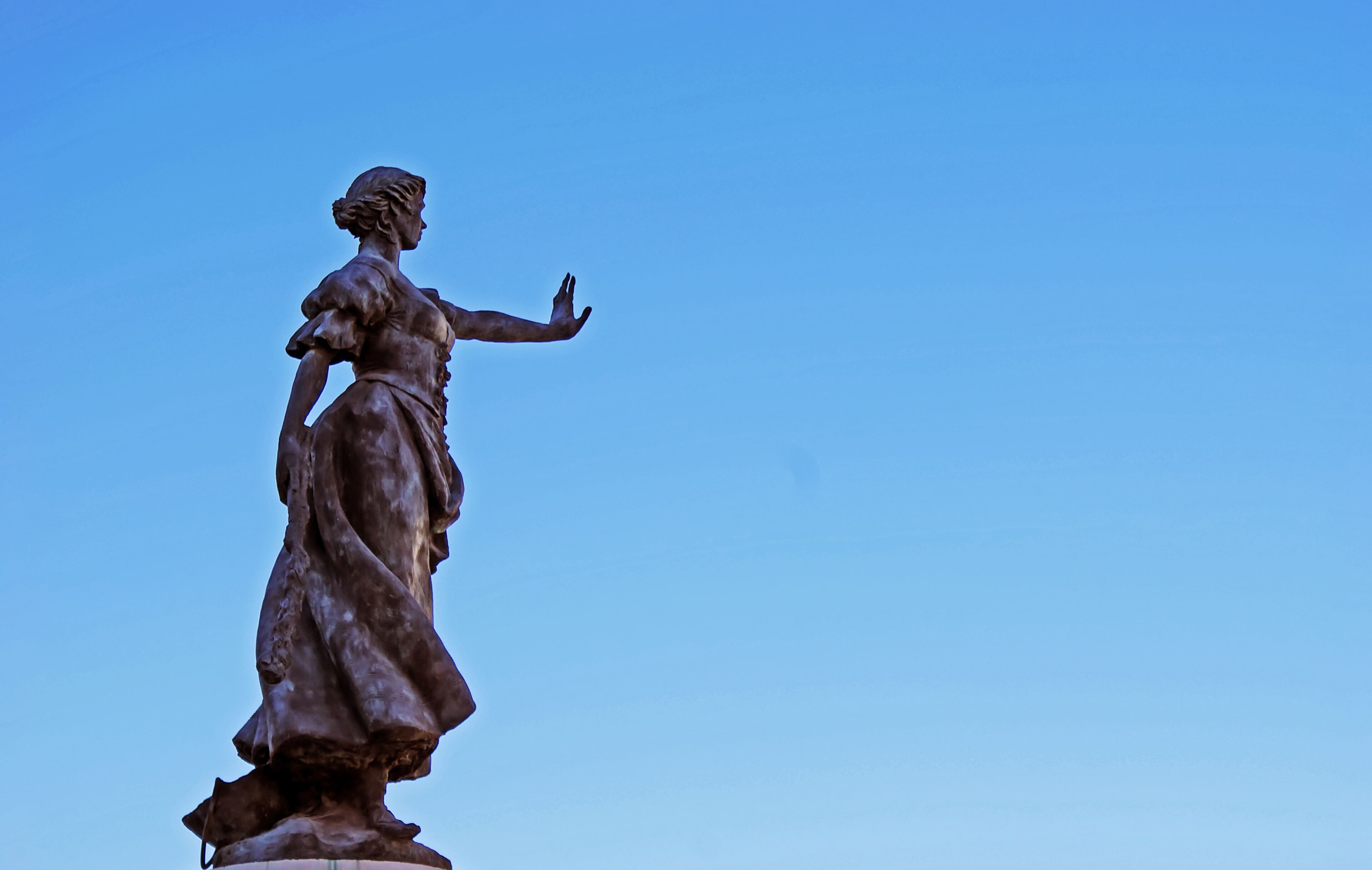 Estatua de Juana Galán, La Galana, Valdepeñas, provincia de Ciudad Real, Castilla-La Mancha, España.