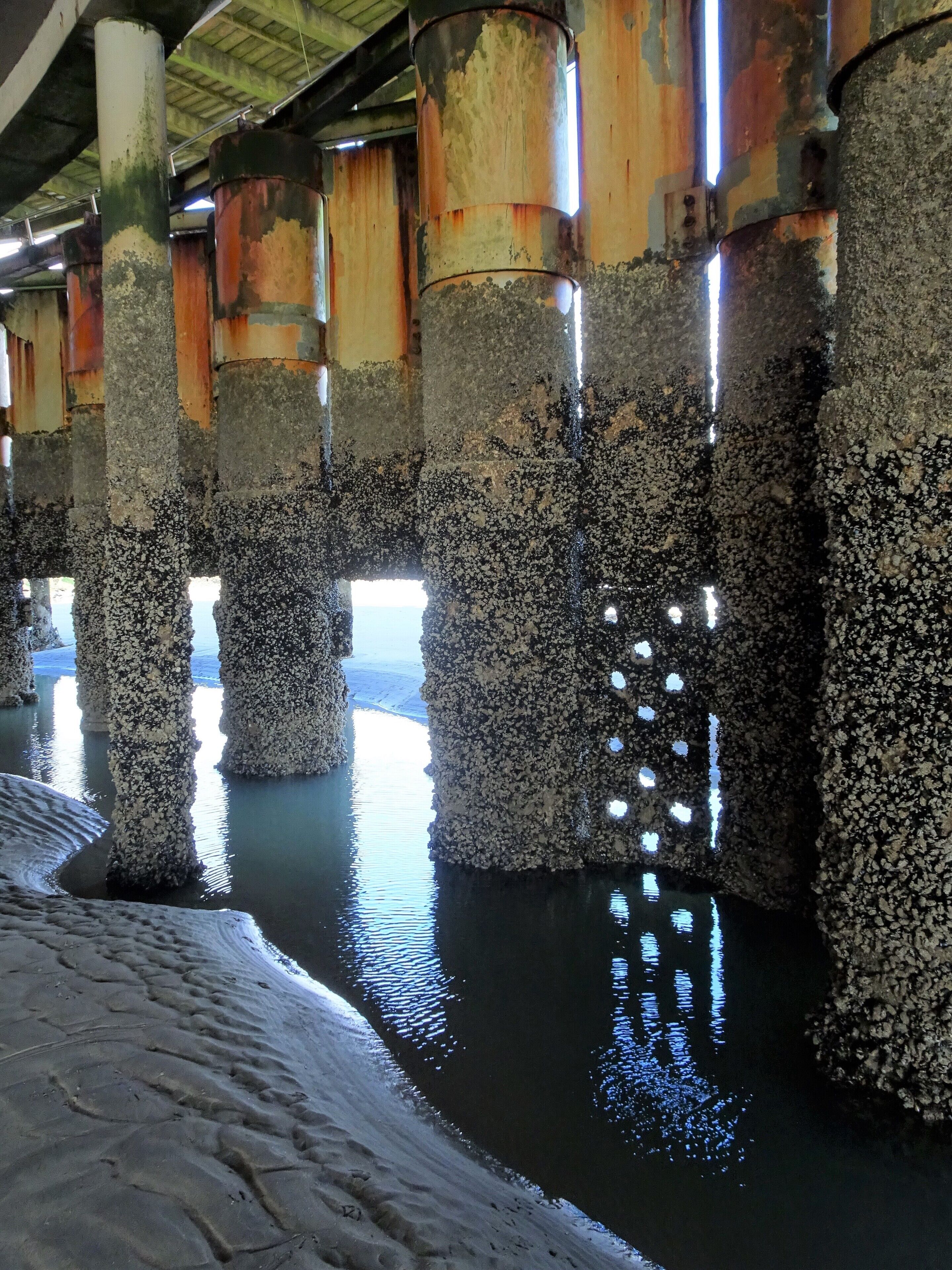At low tide you can see the entire substructure of the Belgium Pier.
The Belgium Pier has a rich history and is now part of the Belgian national patrimony. This unique structure - a 350-meter-long bridge in the sea - is recognized far beyond the national borders. The very first cast-iron pier dates from 1894, but was destroyed in the First World War. In 1933 a new, concrete pier was built, which underwent a thorough renovation in 2003. The Belgium Pier was the first on the Atlantic coast of the European mainland and has since then only been joined by Scheveningen (Netherlands).

