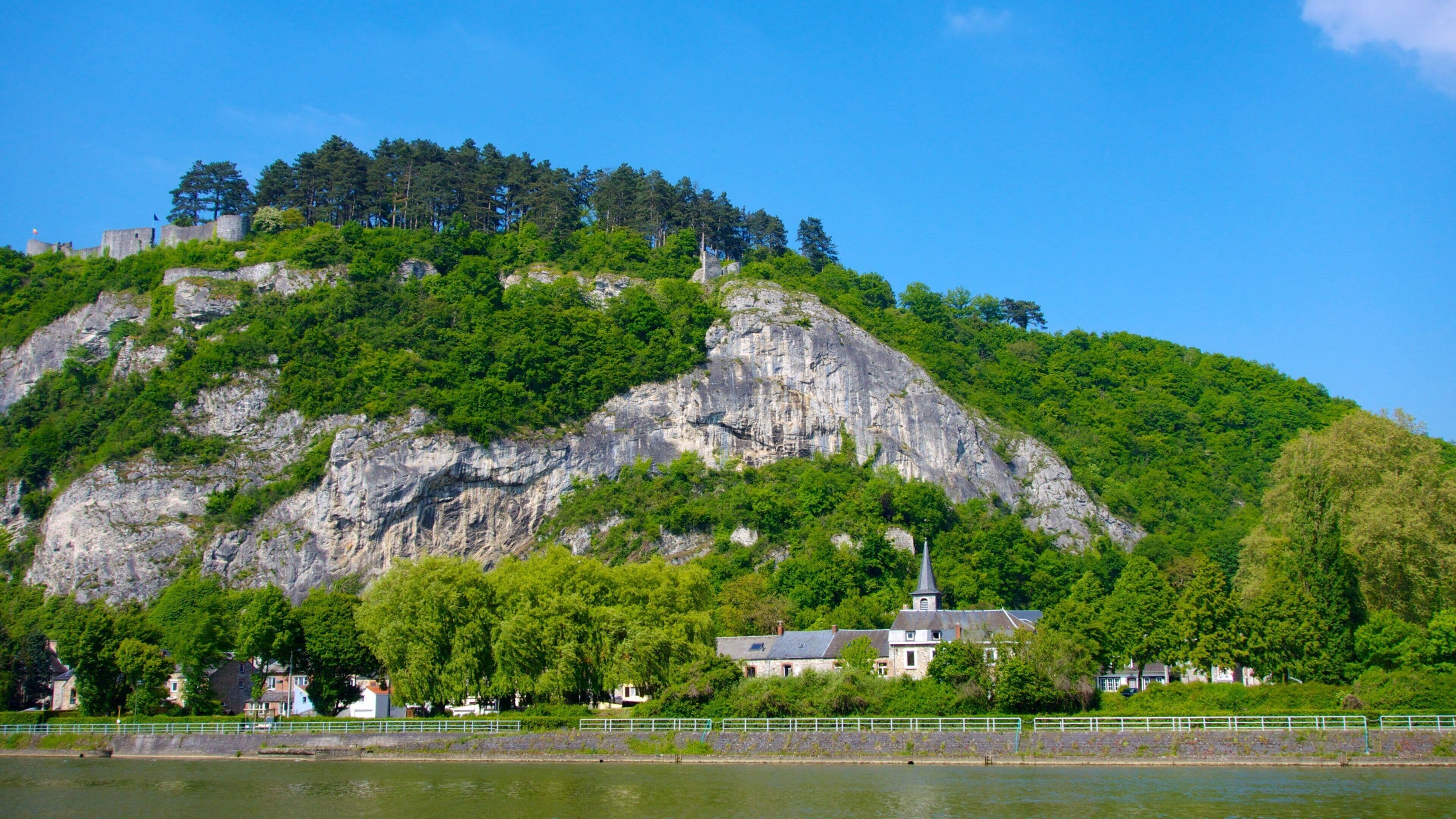 Dinant showing a river or creek, mountains and forests