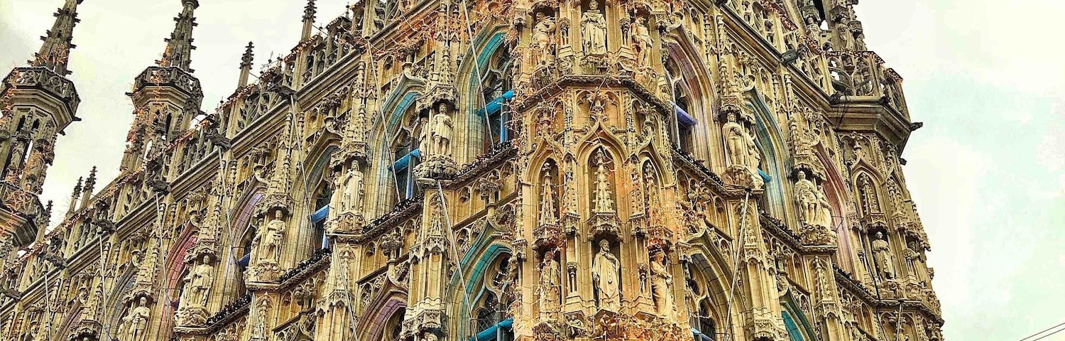The ornate and beautiful town hall in Leuven, Belgium.