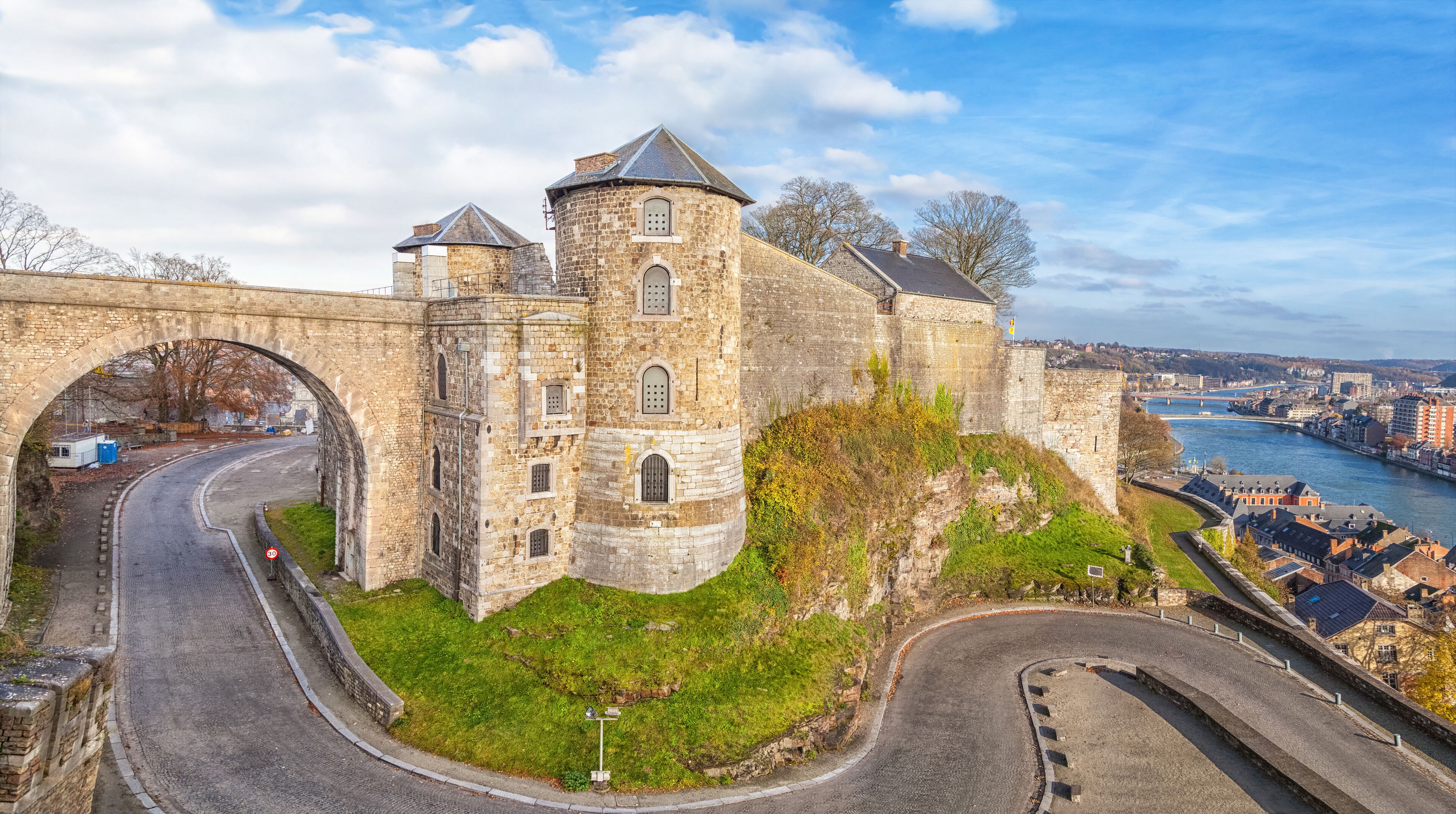 Panoramic view on Citadel in Namur, Belgium