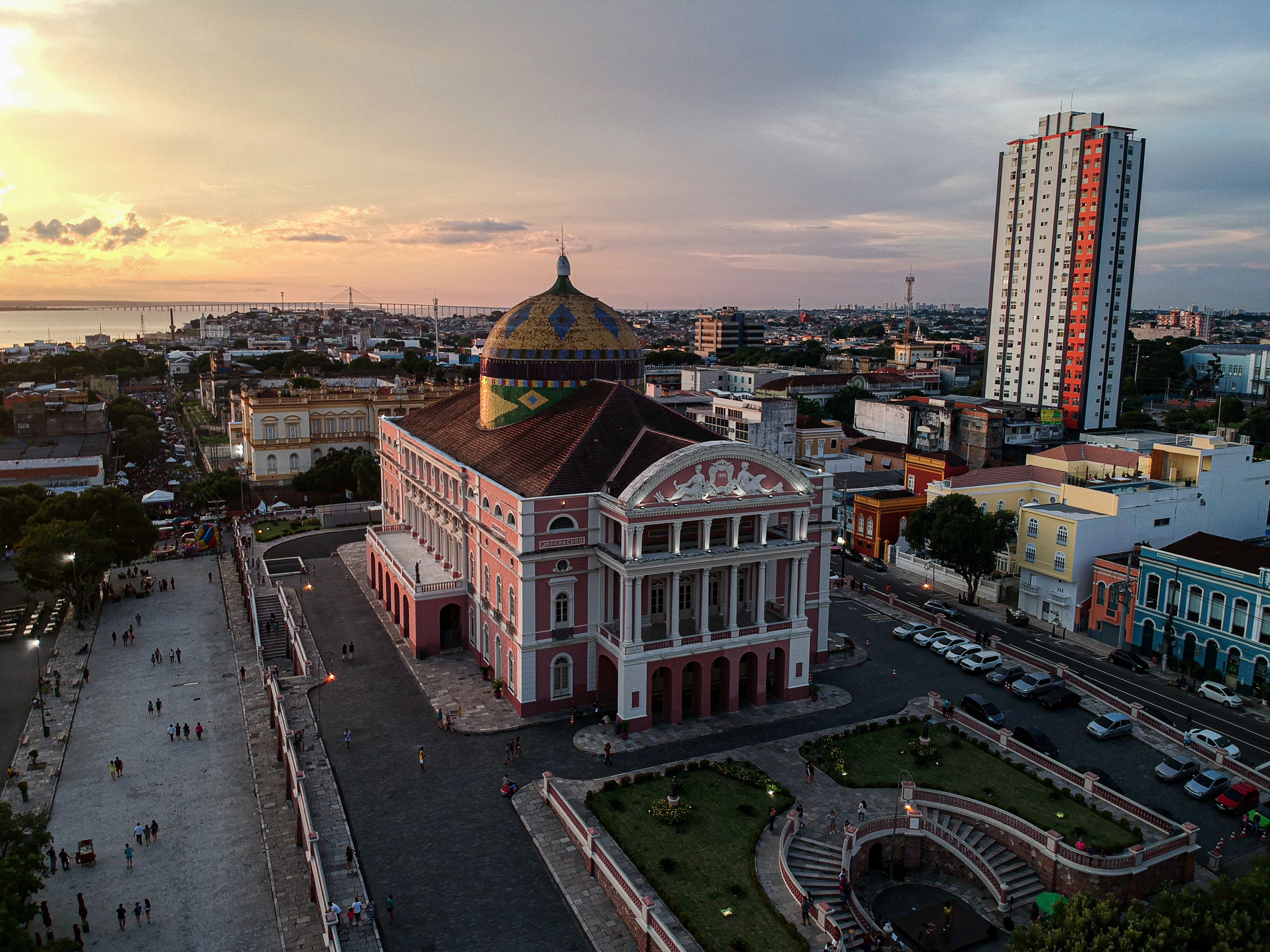 aerial view of the amazon theater