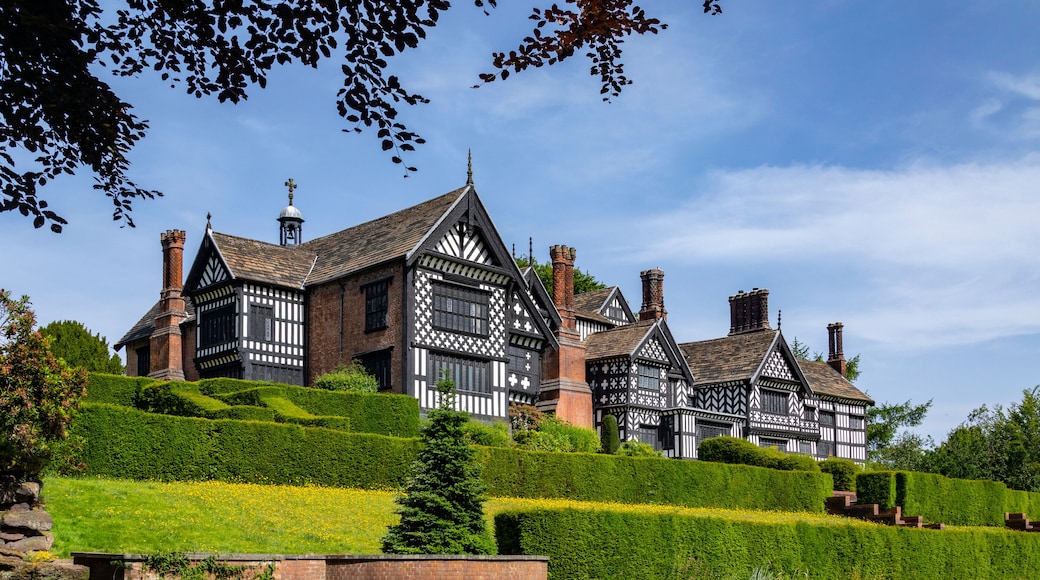 The 14th century Tudor buildings of Bramhall Hall in Bramhall, south Manchester, England.
