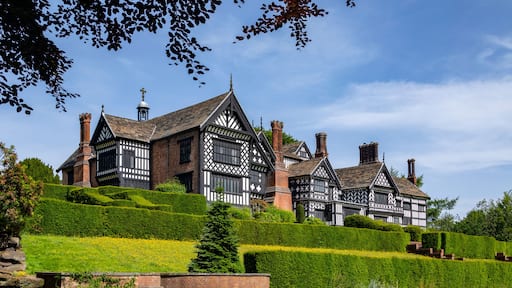 The 14th century Tudor buildings of Bramhall Hall in Bramhall, south Manchester, England.