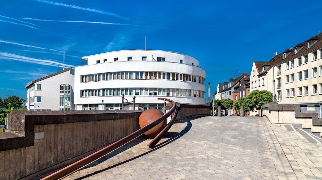Rail monument on a bridge in Troisdorf - North Rhine-Westphalia, Germany