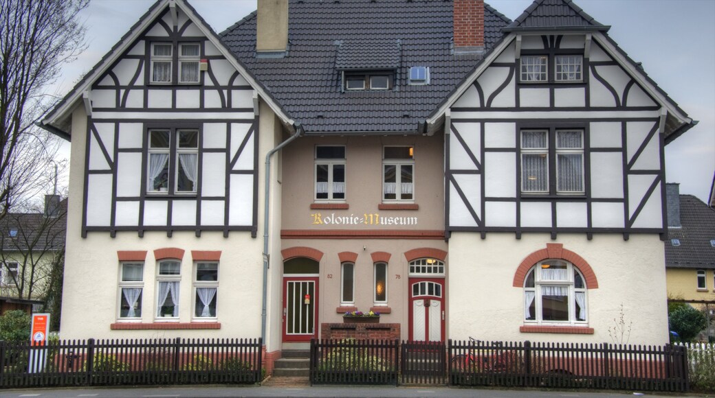 Leverkusen montrant une petite ville ou un village et architecture patrimoniale