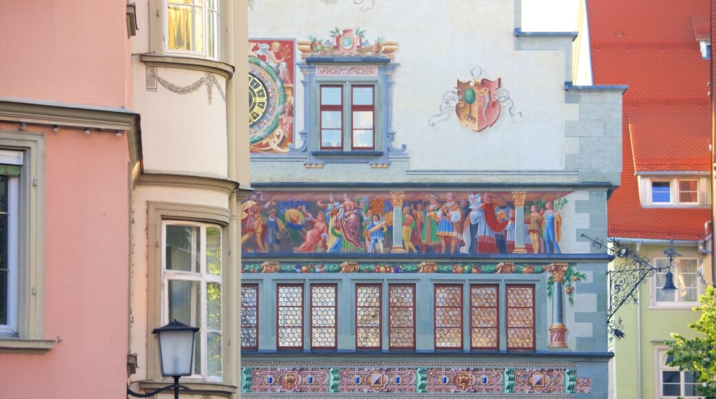 Lindau which includes a small town or village and art