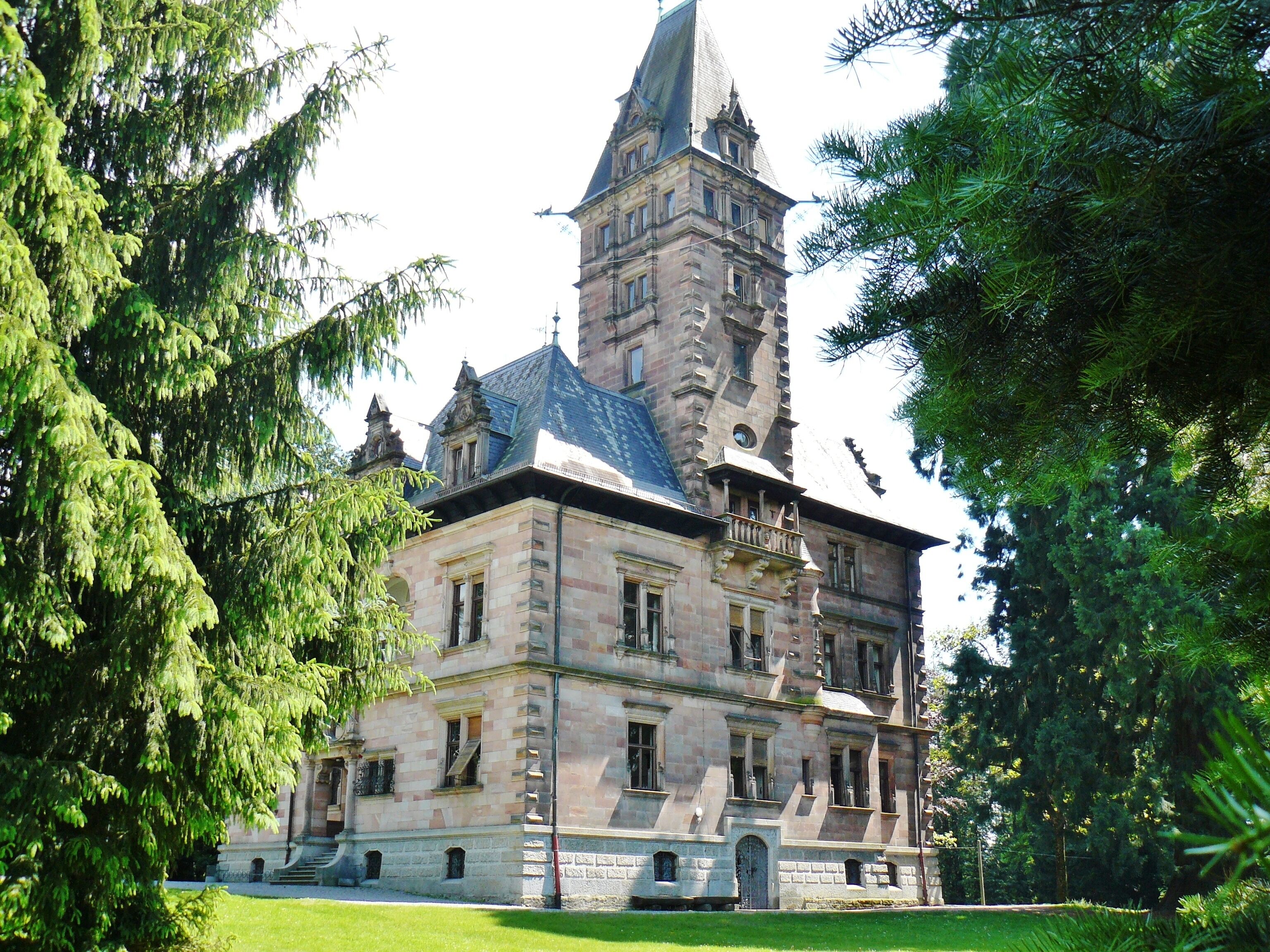 Schloss Holdereggen, Neurenaissance-Stil, 1887 bis 1890, Architekt Georg von Hauberrisser, für Hermann Näher