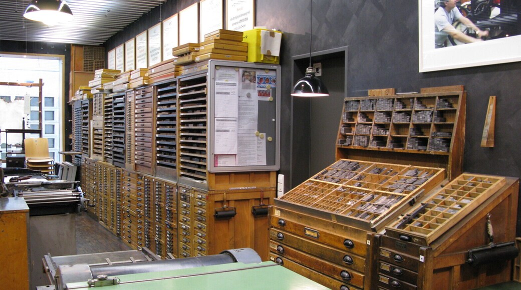 If you book ahead, you can make your own print in the Gutenburg Museum Print room.