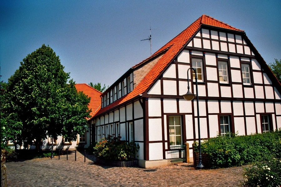 Clemensstraße (Clemens street) in Mettingen, North Rhine-Westphalia, Germany.