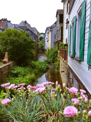 The historic town Langenberg, built on the hillside offers a picturesque view of winding streets and beautiful half-timbered houses.