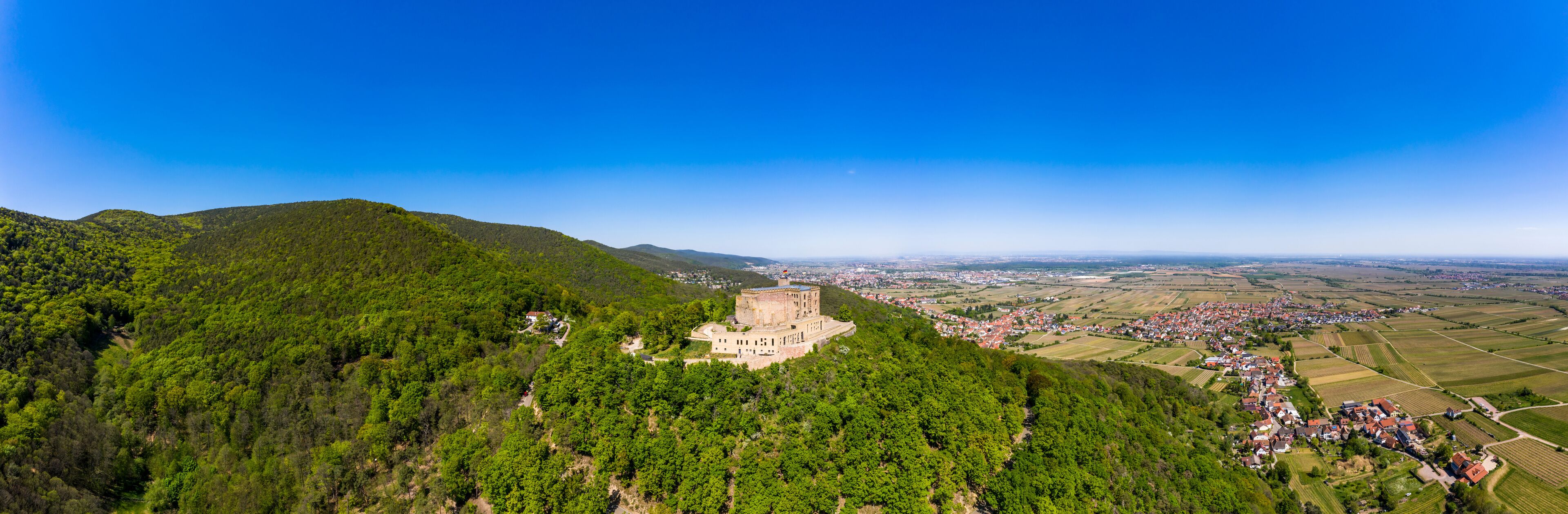 Aerial view, Hambacher Schloss, Hambach, Neustadt an der Weinstrasse, Rhineland-Palatinate, Germany