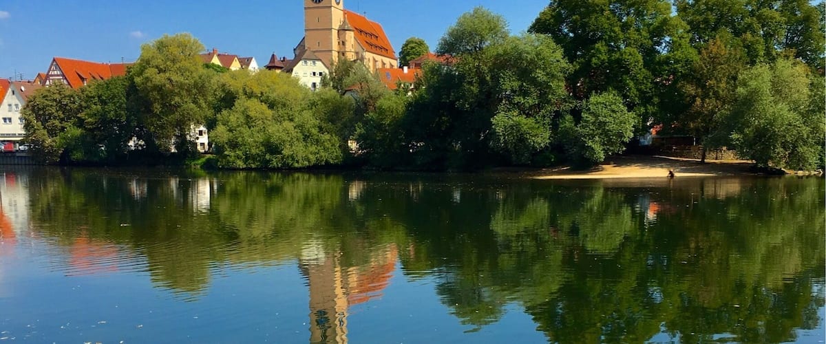Old town of Nürtingen behind the River Neckar 
#AquaTrove