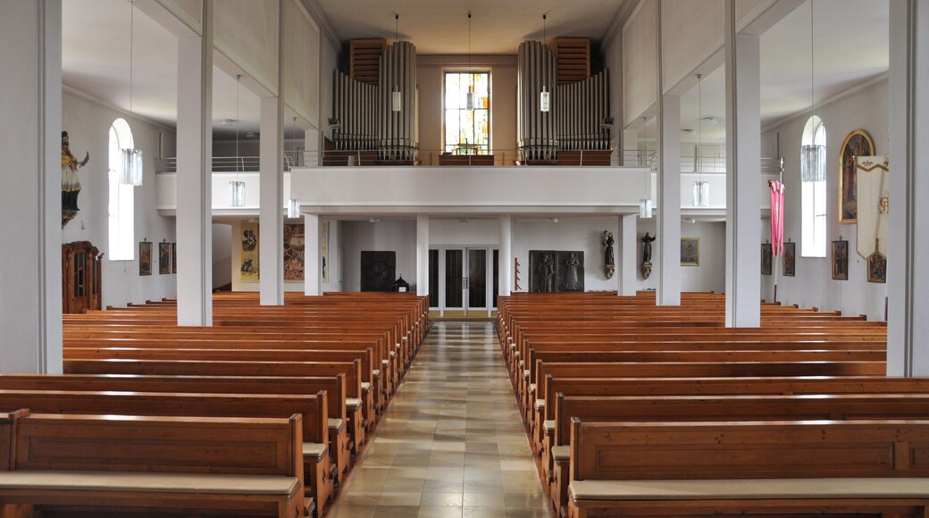 Leupolz, Stadt Wangen im Allgäu, Katholische Pfarrkirche St. Laurentius, Blick zur Empore