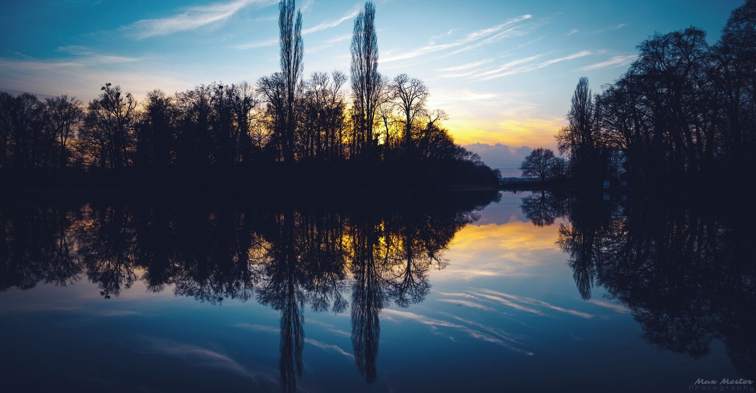 Lake with great sunset