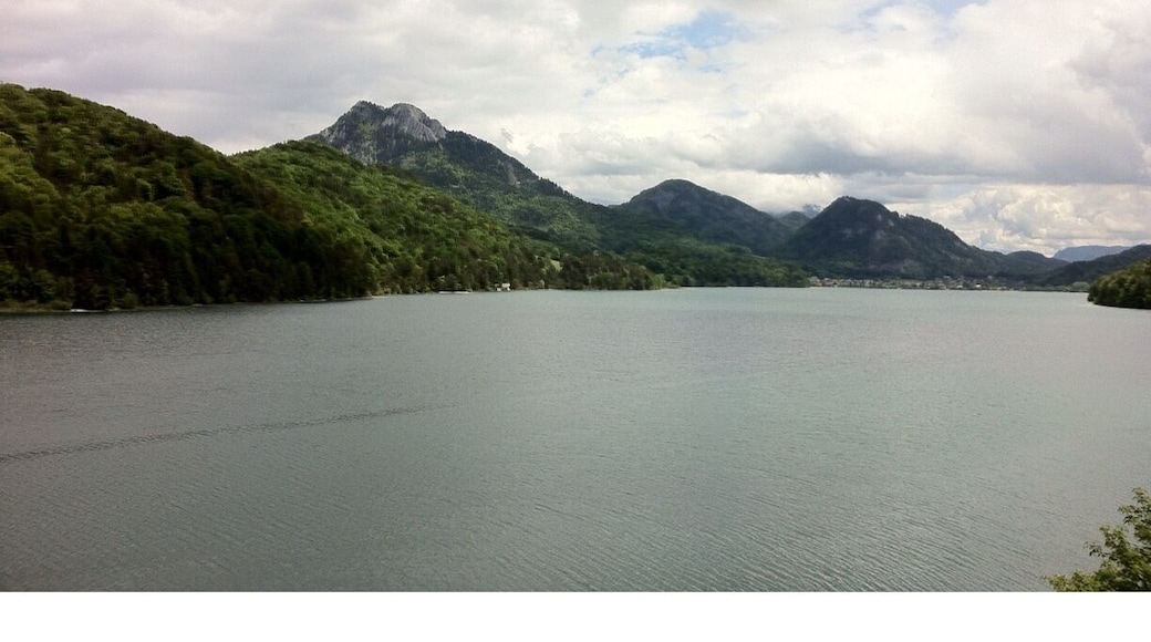 View of Fuschlsee lake. Stunning even with a cloudy day!
