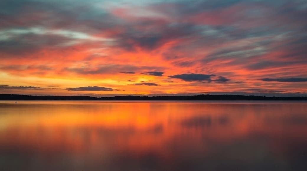 Lovely sunset by Saima lake in Imatra