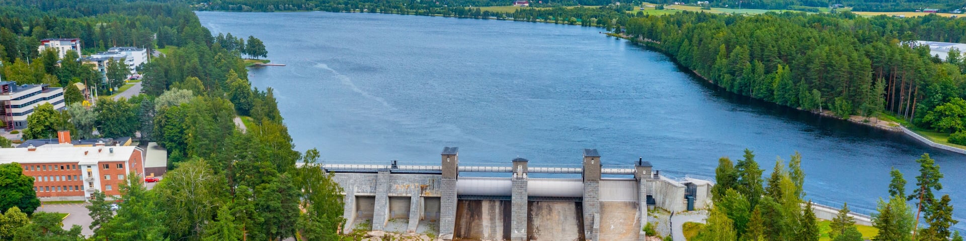 Imatra rapids during a low water flow in Finland
