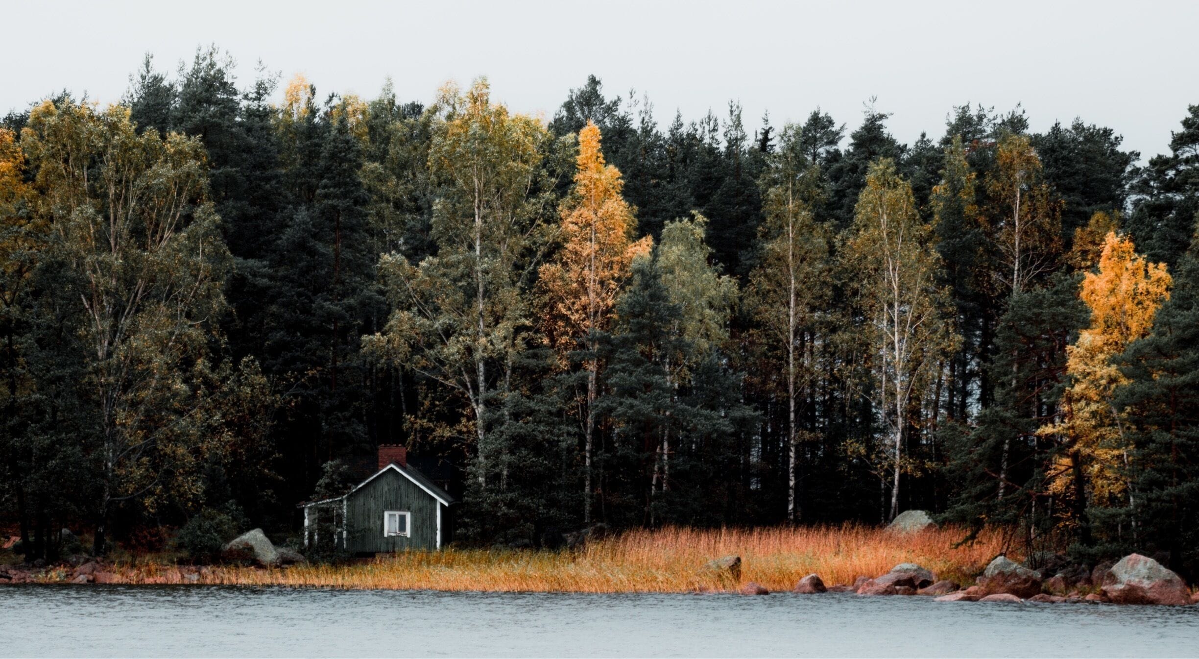Santalahti nature reserve and outdoors park, cabin on the seashore