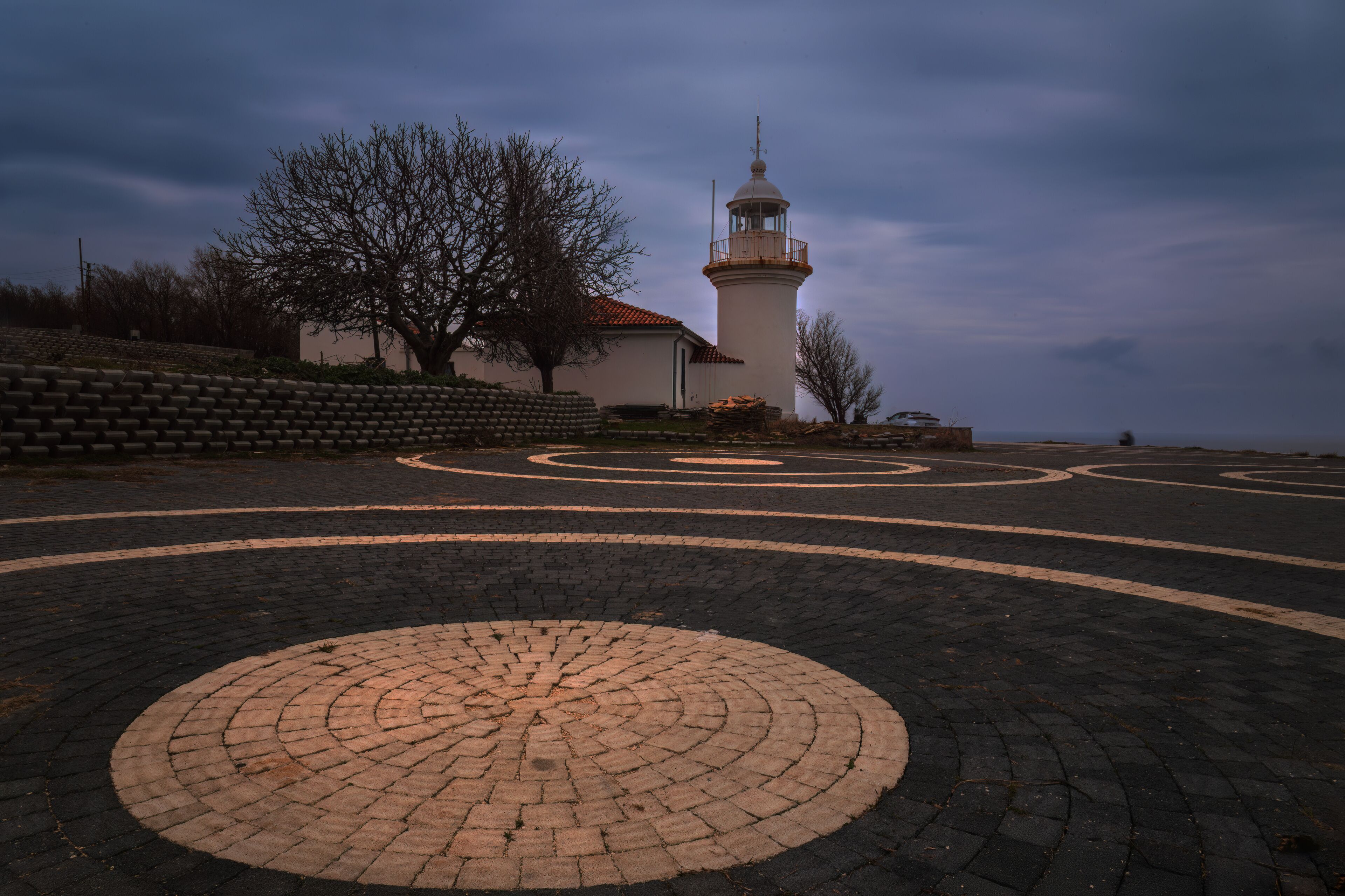 Long Exposure view of Igneada French Lighthouse in Kirklareli in a cloudy day