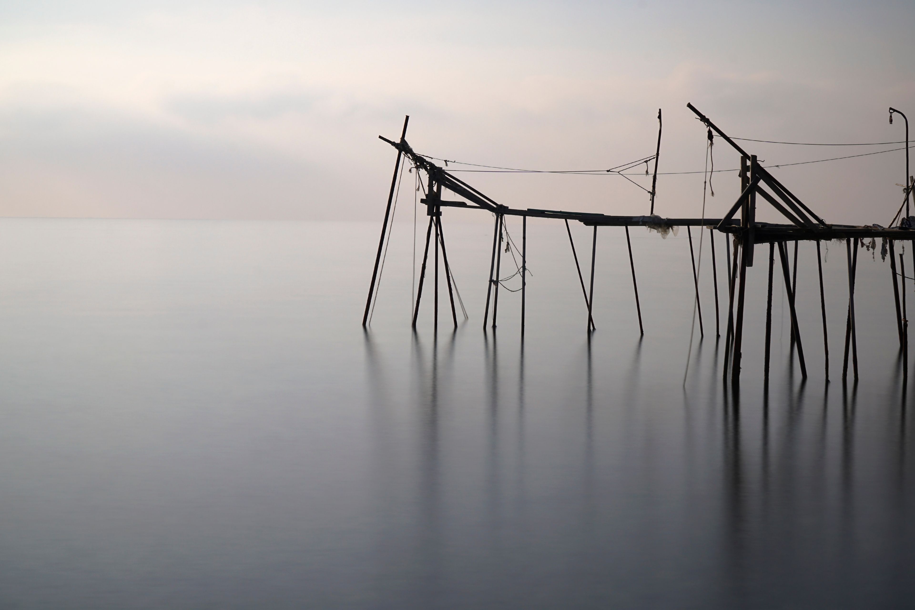 A traditional pier known as dalyan, as Turkish at Tekirdag, Turkey for old method fishing.