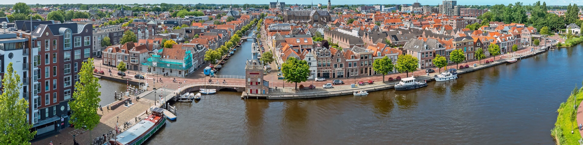 Aerial panorama from the city Alkmaar in the Nethelands