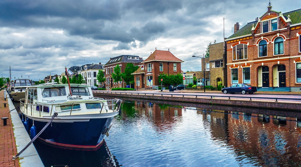 The channel in the Assen Town . Holland.