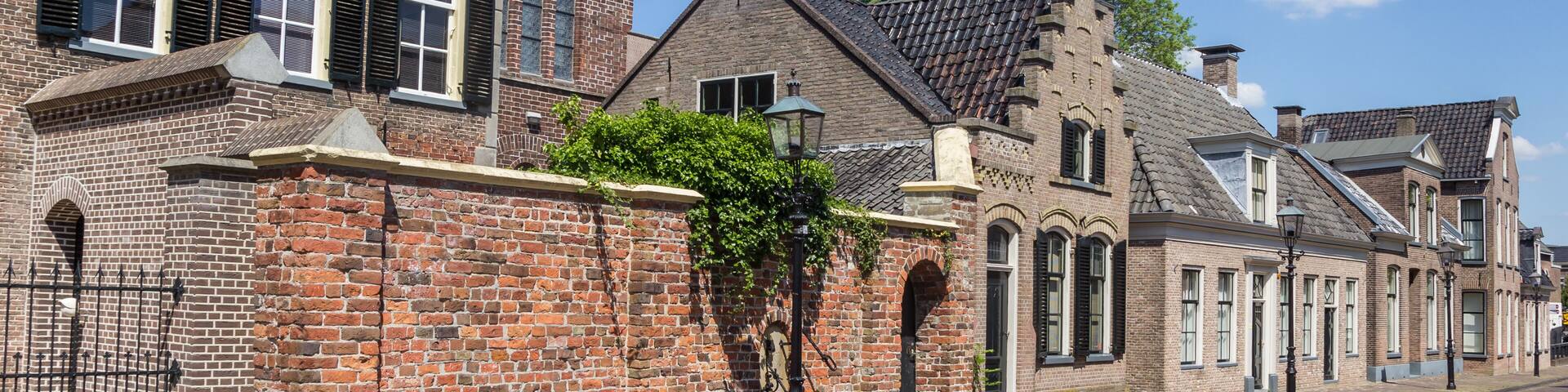 Old houses on the Brink square in Assen