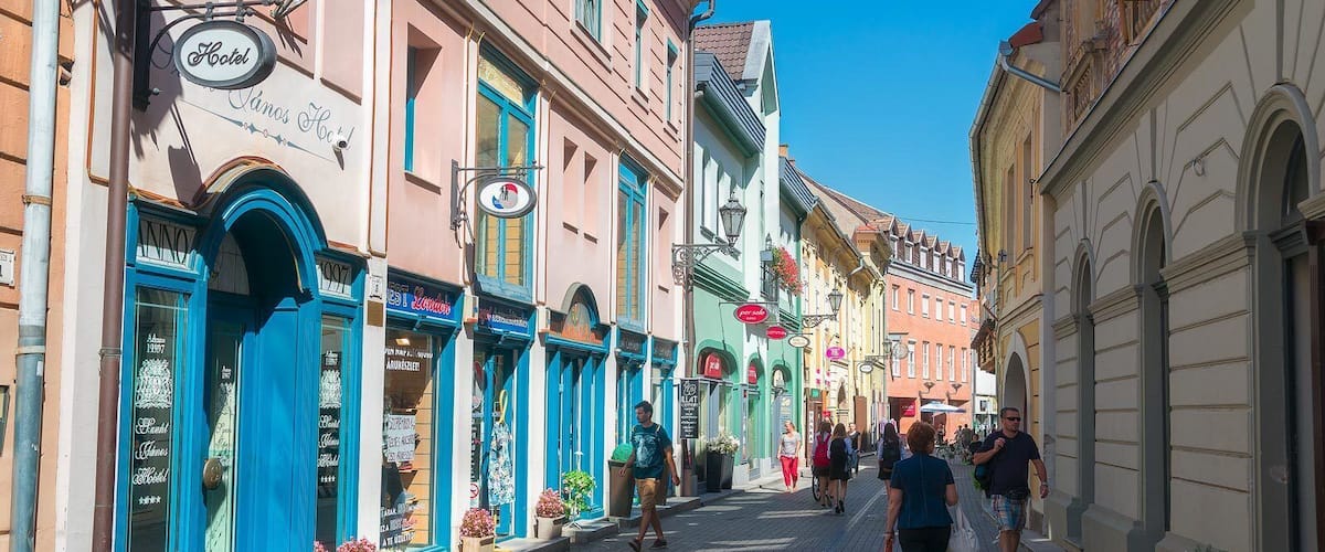 Colorful shops in Eger Hungary.
http://www.alwayswanderlust.com/a-day-in-eger/