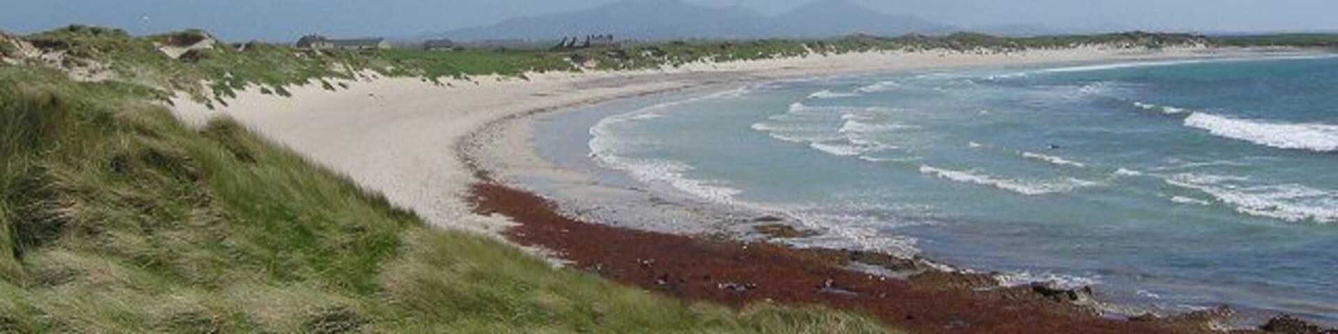 Beach on the west coast of Benbecula looking south towards South Uist.