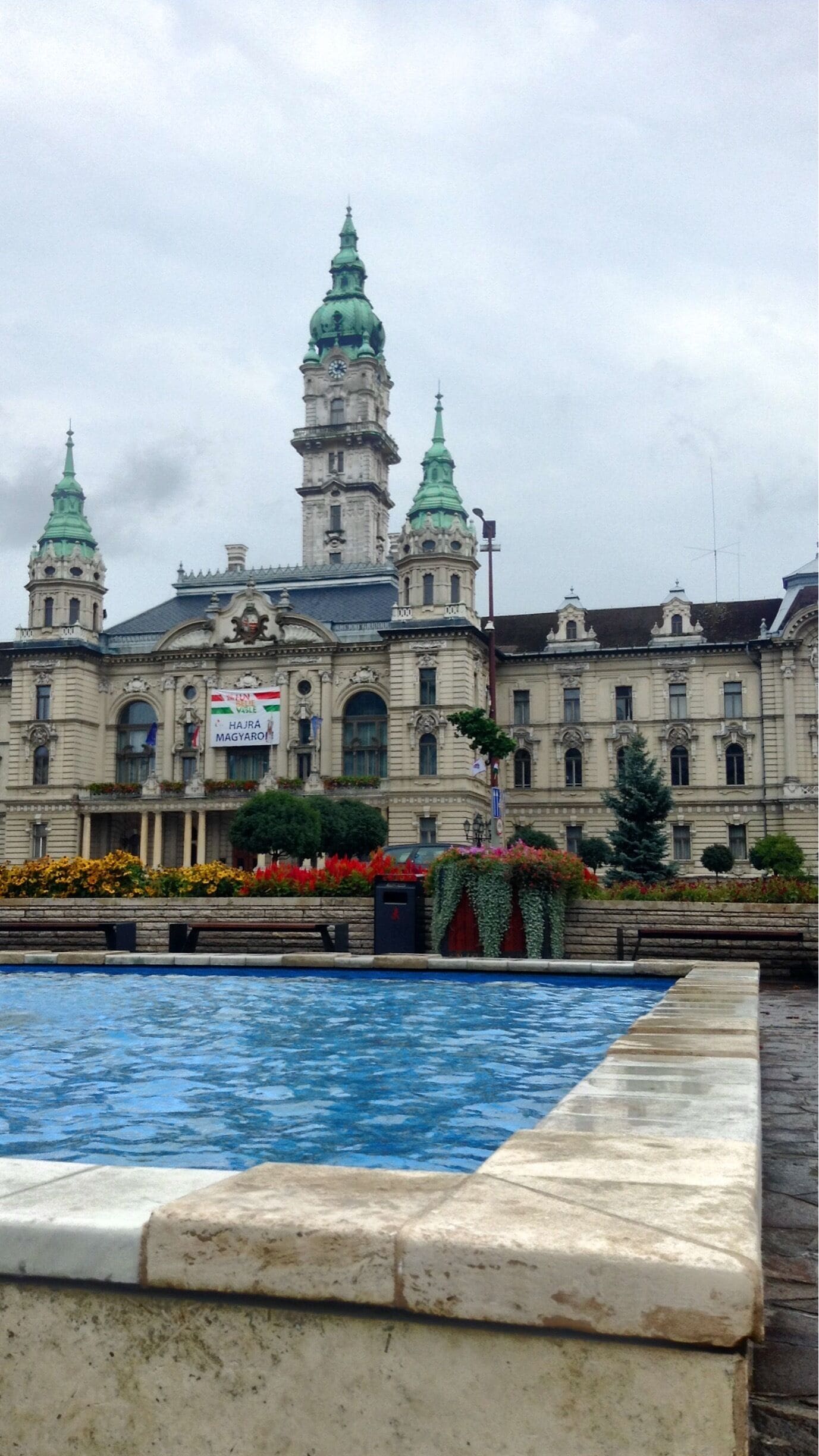 Town hall in the Hungarian city of Gyor. 

Constructed during the era of the Austro-Hungarian empire, this building was clearly meant to impress. And it does. If you're arriving by train it's one of the first buildings you'll see upon exiting the train station.

#Hiddengem