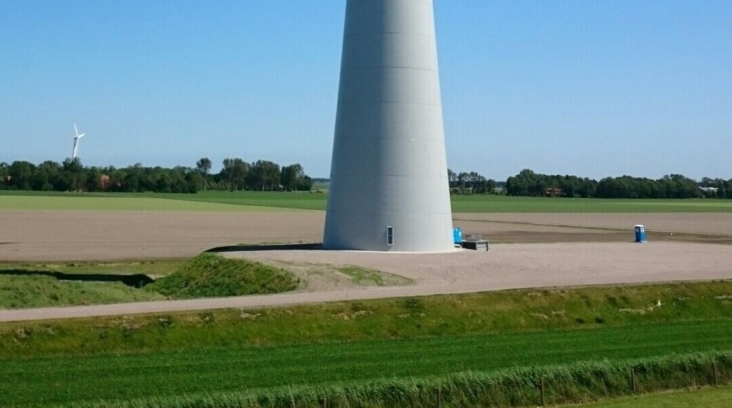 Windmills along the coast.
