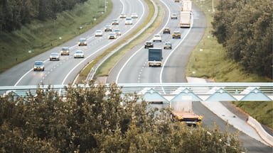 Beautiful view from tower near autobahn