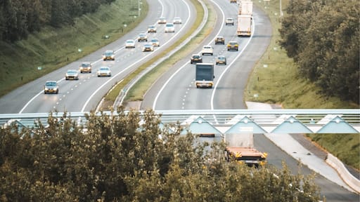 Beautiful view from tower near autobahn