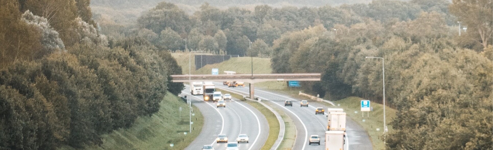 Beautiful view from tower near autobahn