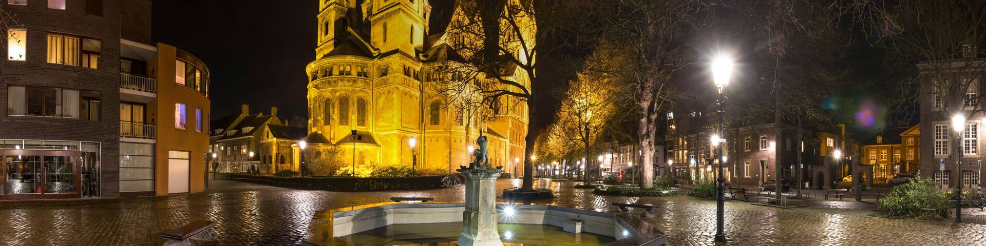 roermond city netherlands high definition panorama at night