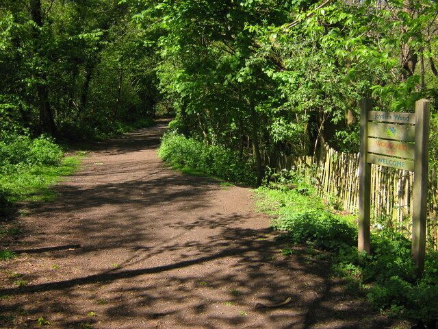 Entrance to Joyden's Wood On Ferndale Avenue. This footpath leads into the Wood heading towards the Keepers Cottage and North Cray Road. The wood is managed by the Woodland Trust.