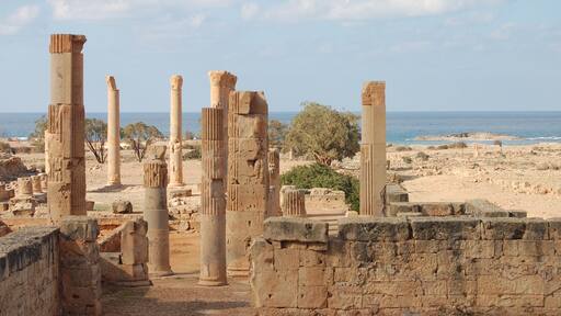 Ancient ruins of Ptolemais near Benghazi, Libya