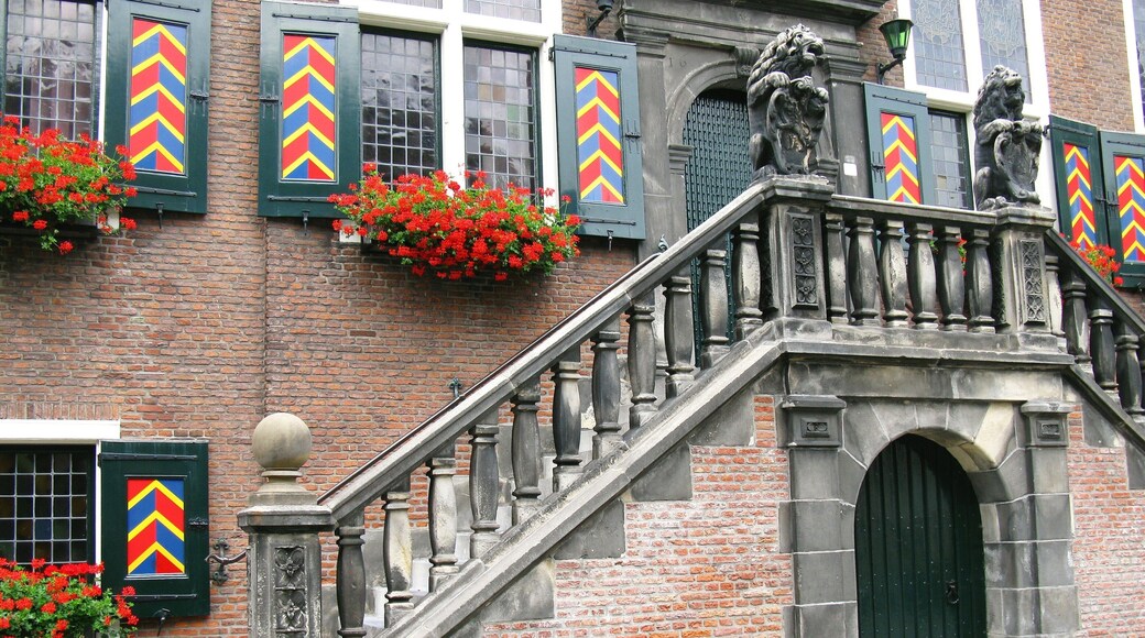 A detail of the old city hall in Vlaardingen in the netherlands