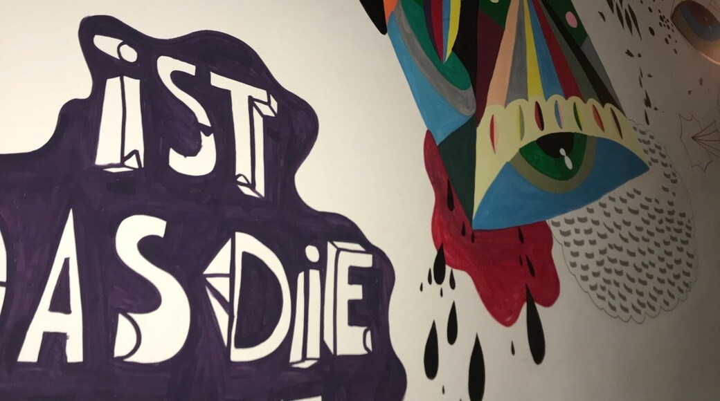 Even hotels have street art in them in Berlin. This hotel is a great boutique hotel. Great soaking tub. Great lobby. Friendly staff. Close to both the u & s line. Highly recommended. #lifeatexpedia